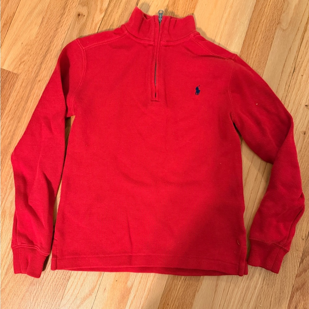 Polo Ralph Lauren Kids Red Half-Zip Sweater boys size 7